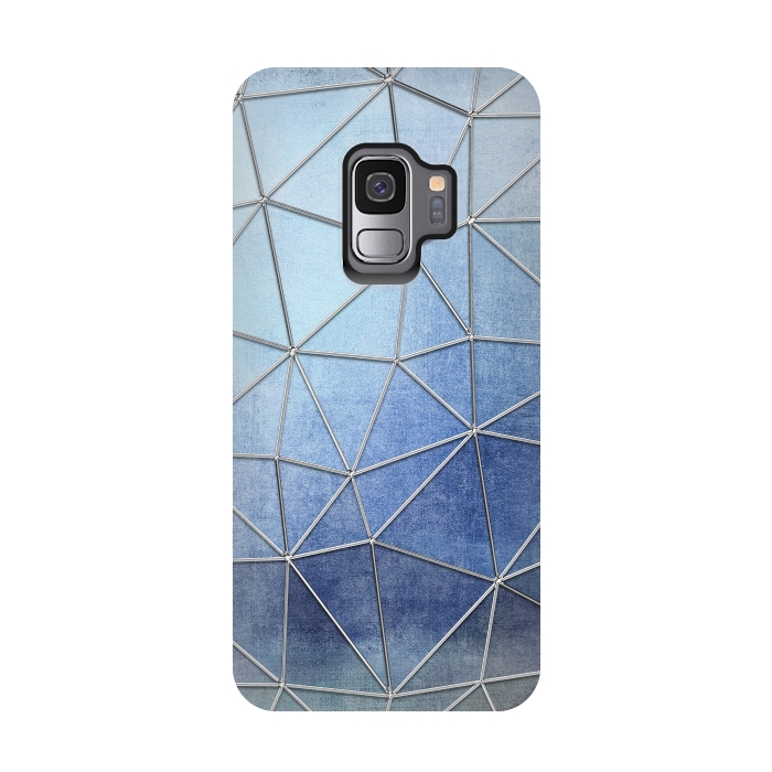 Galaxy S9 StrongFit Blue Triangles 2 by Andrea Haase