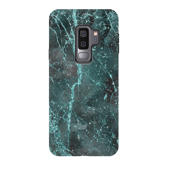 Galaxy S9 plus StrongFit Glamorous Turquoise Glitter 2 by Andrea Haase