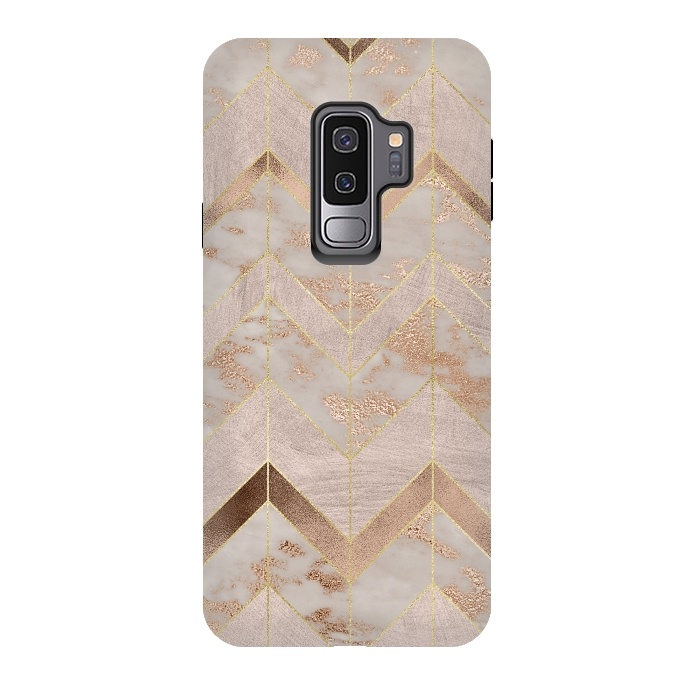 Galaxy S9 plus StrongFit Marble Rosegold Chevron by  Utart