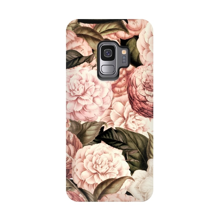 Galaxy S9 StrongFit Pink Vintage Camelia Pattern by  Utart