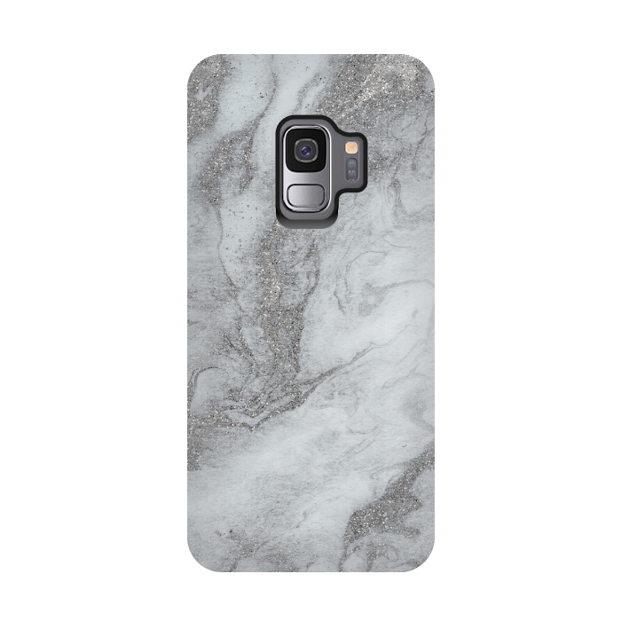 Galaxy S9 StrongFit Grey Silver Marble 2 by Andrea Haase