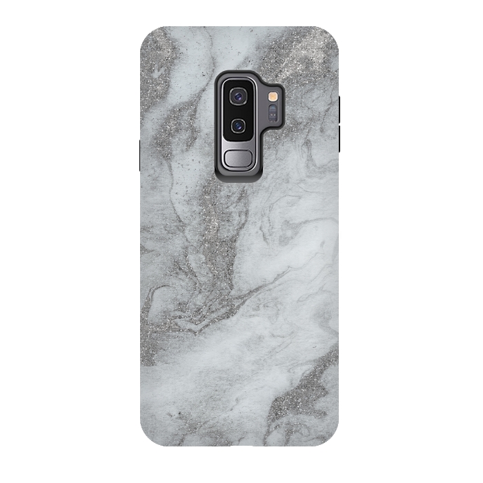 Galaxy S9 plus StrongFit Grey Silver Marble 2 by Andrea Haase