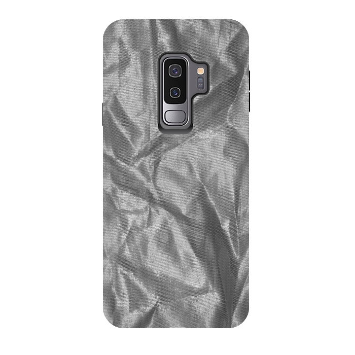 Galaxy S9 plus StrongFit Shiny Silver Fabric by Andrea Haase