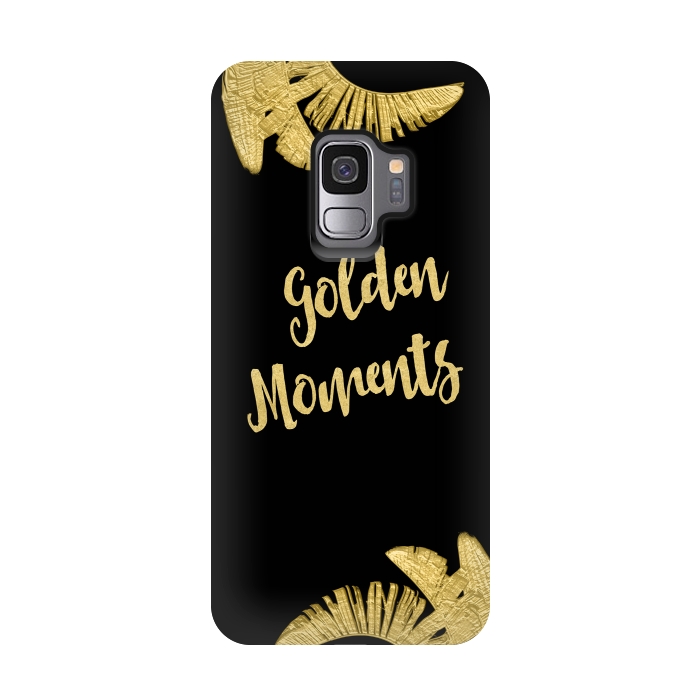 Galaxy S9 StrongFit Golden Moments Palm Leaves by Andrea Haase