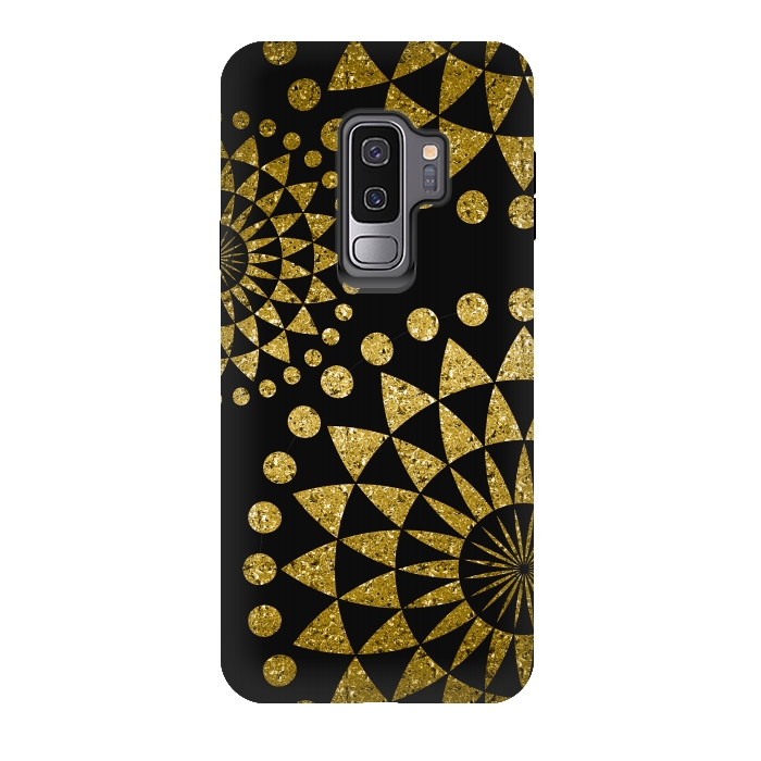 Galaxy S9 plus StrongFit Golden Sparkle Mandala by Andrea Haase