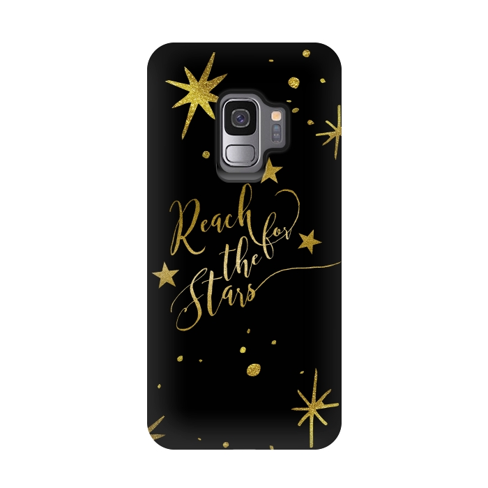 Galaxy S9 StrongFit Reach For The Stars Golden Quote by Andrea Haase