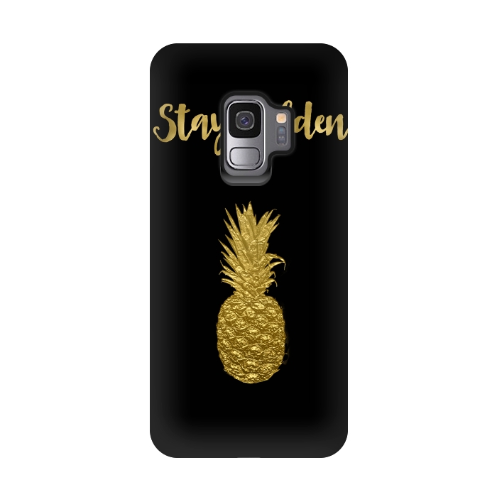 Galaxy S9 StrongFit Stay Golden Precious Tropical Pineapple by Andrea Haase