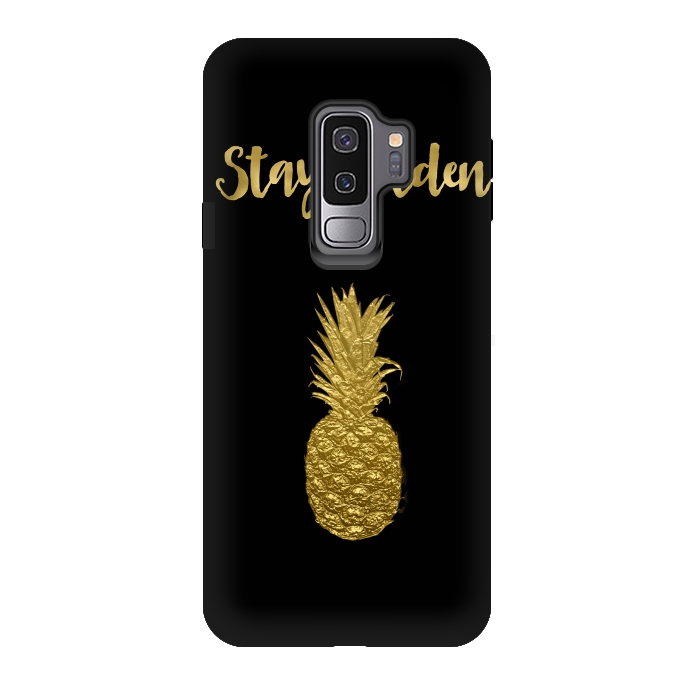 Galaxy S9 plus StrongFit Stay Golden Precious Tropical Pineapple by Andrea Haase