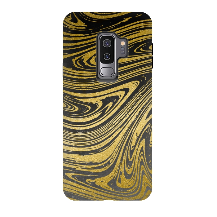 Galaxy S9 plus StrongFit Black Gold Marble 2 by Andrea Haase