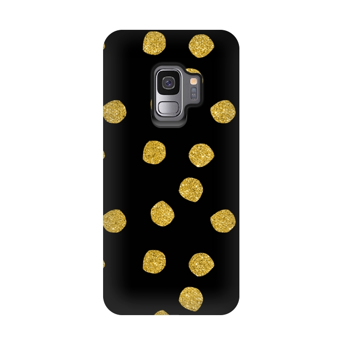 Galaxy S9 StrongFit Golden Glamour Dots by Andrea Haase