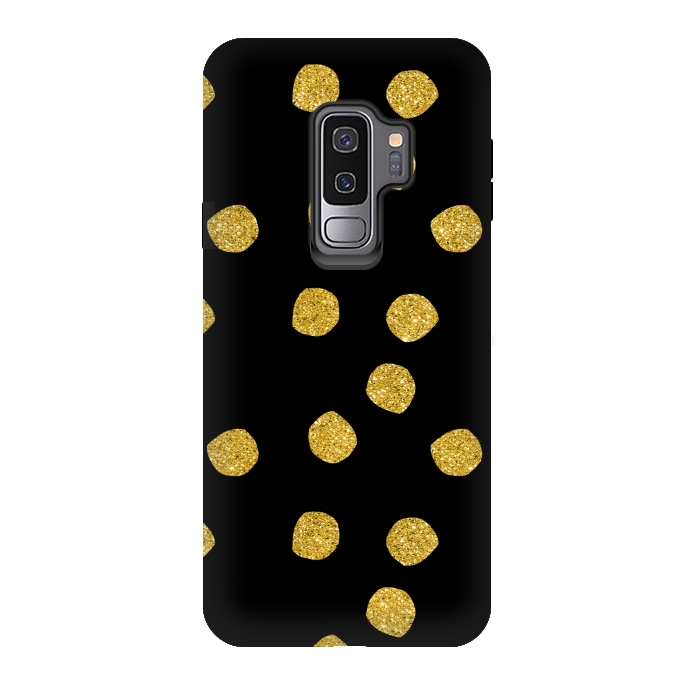 Galaxy S9 plus StrongFit Golden Glamour Dots by Andrea Haase