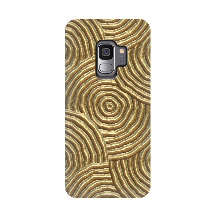 Galaxy S9 StrongFit Gold Metal Embossed Circles by Andrea Haase