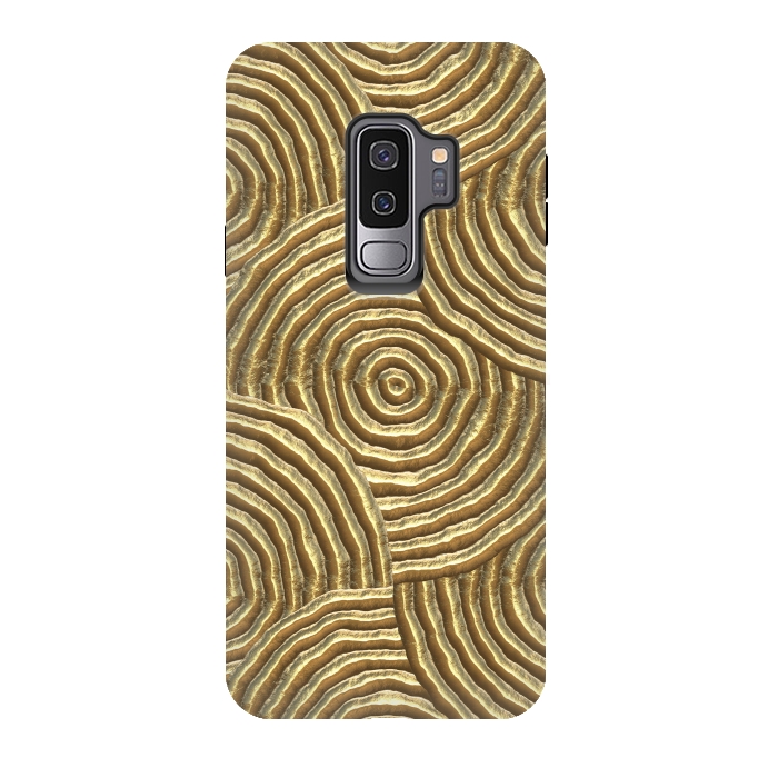 Galaxy S9 plus StrongFit Gold Metal Embossed Circles by Andrea Haase