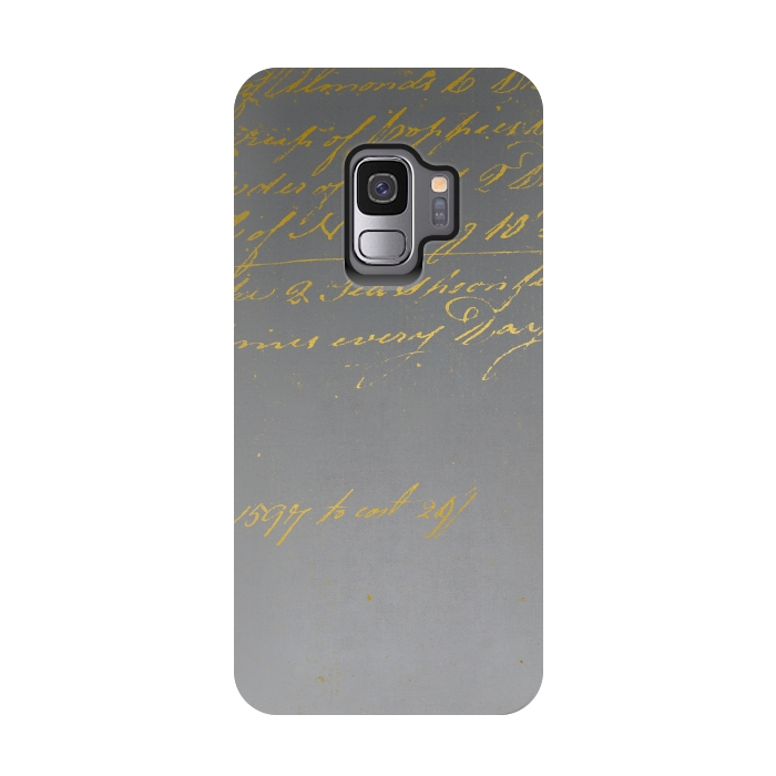 Galaxy S9 StrongFit Golden Handwriting by Andrea Haase