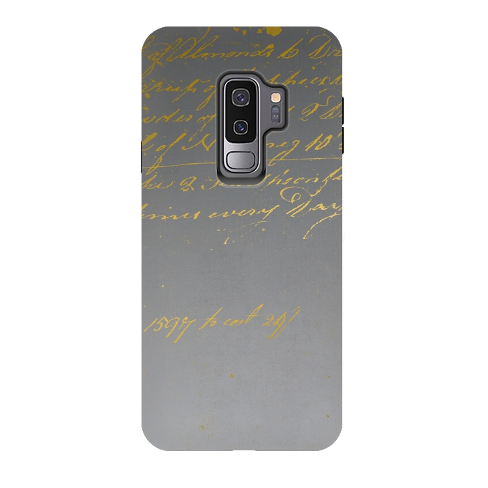 Galaxy S9 plus StrongFit Golden Handwriting by Andrea Haase