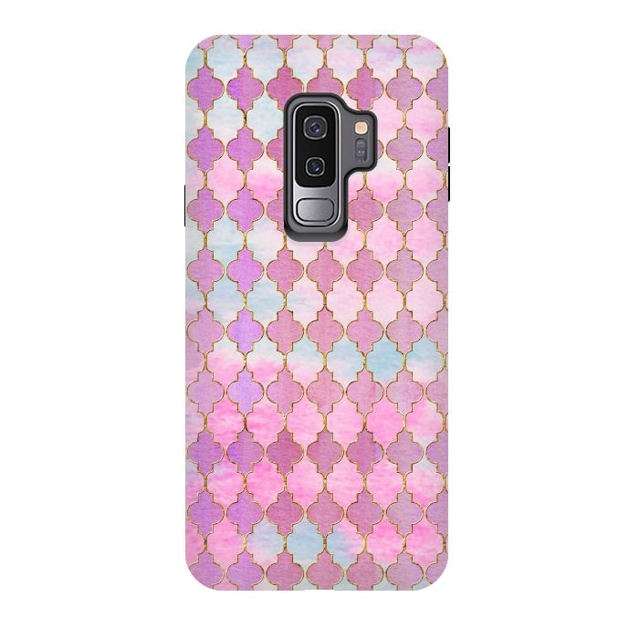 Galaxy S9 plus StrongFit Multicolor Pink Moroccan Shapes Pattern  by  Utart