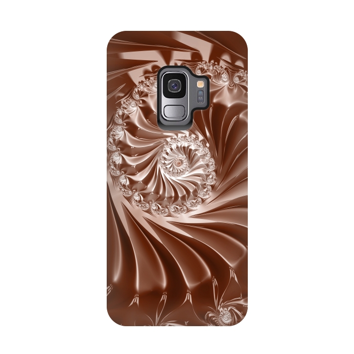 Galaxy S9 StrongFit Elegant Copper Fractal 2 by Andrea Haase