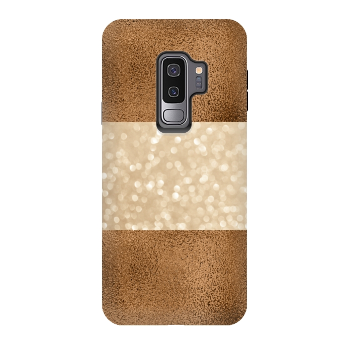 Galaxy S9 plus StrongFit Faux Glitter And Copper by Andrea Haase