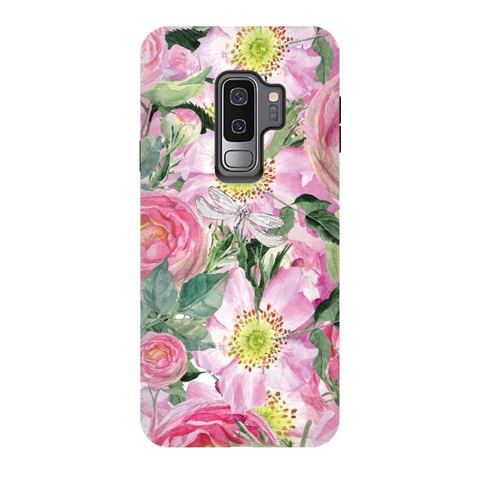 Galaxy S9 plus StrongFit Vintage Dog Roses by  Utart
