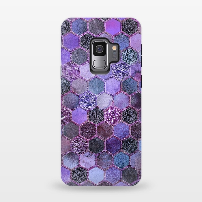 Galaxy S9 StrongFit Purple Metal Honeycomb Pattern by  Utart