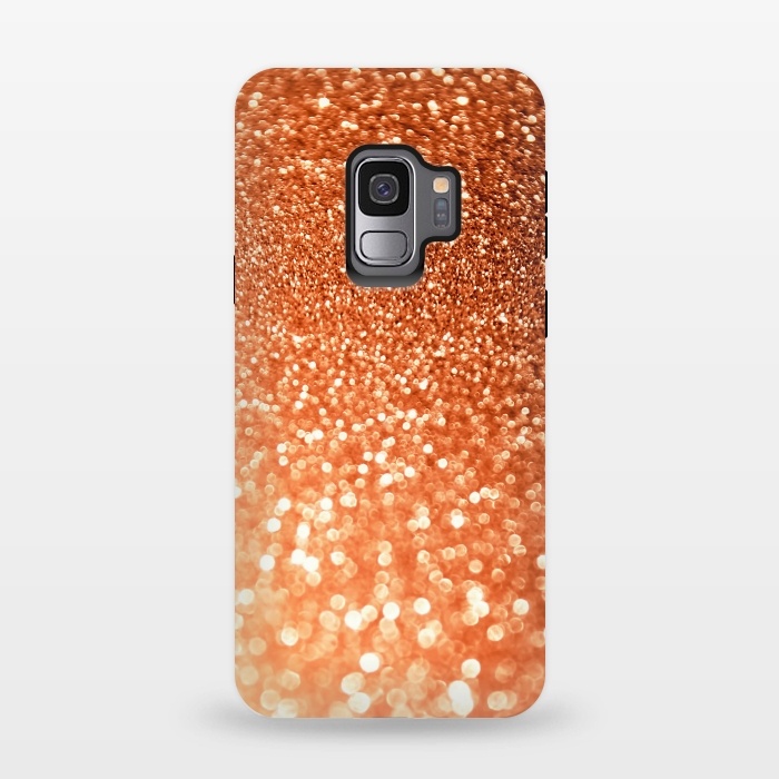 Galaxy S9 StrongFit Peach Faux Glitter by  Utart