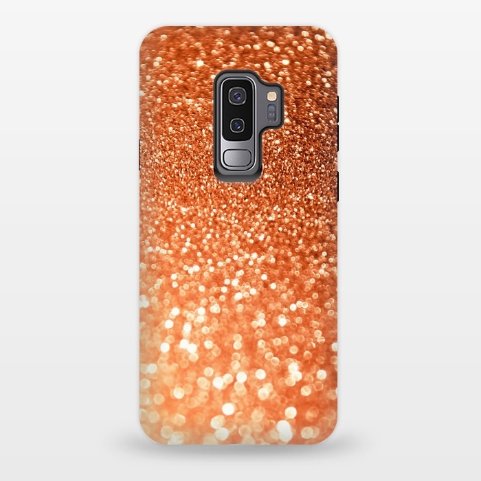 Galaxy S9 plus StrongFit Peach Faux Glitter by  Utart