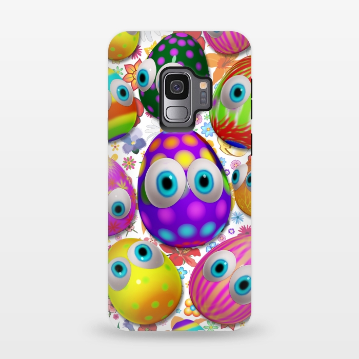 Galaxy S9 StrongFit Cute Easter Eggs Cartoon 3d Pattern by BluedarkArt