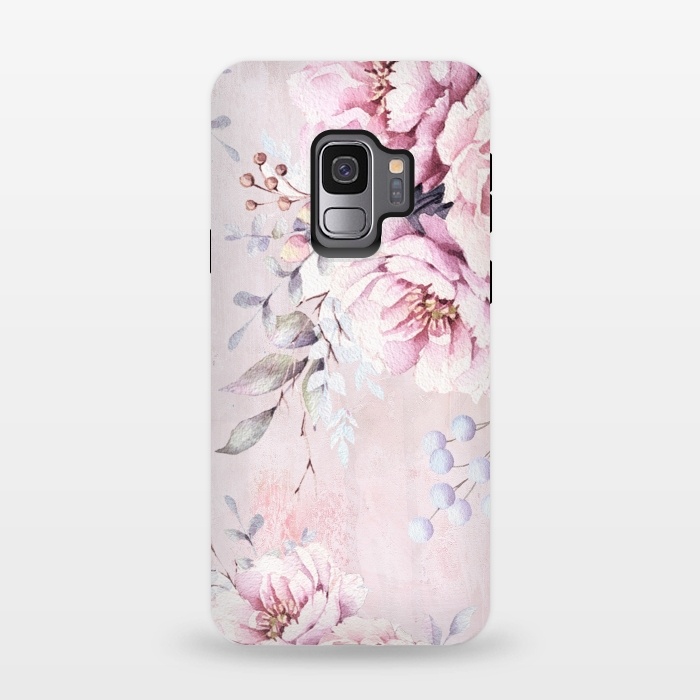 Galaxy S9 StrongFit Pink Watercolor Roses by  Utart