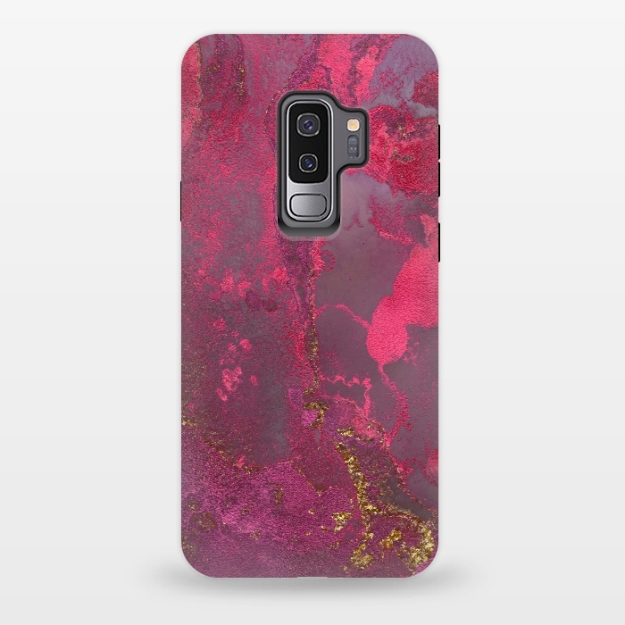 Galaxy S9 plus StrongFit Pink Gold Marble by  Utart