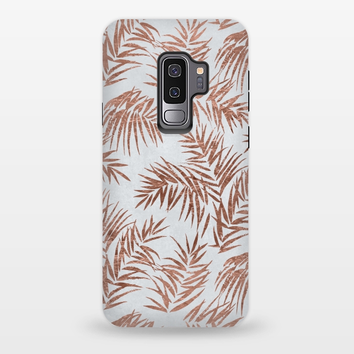 Galaxy S9 plus StrongFit Copper Palm Leaves 2 by Andrea Haase