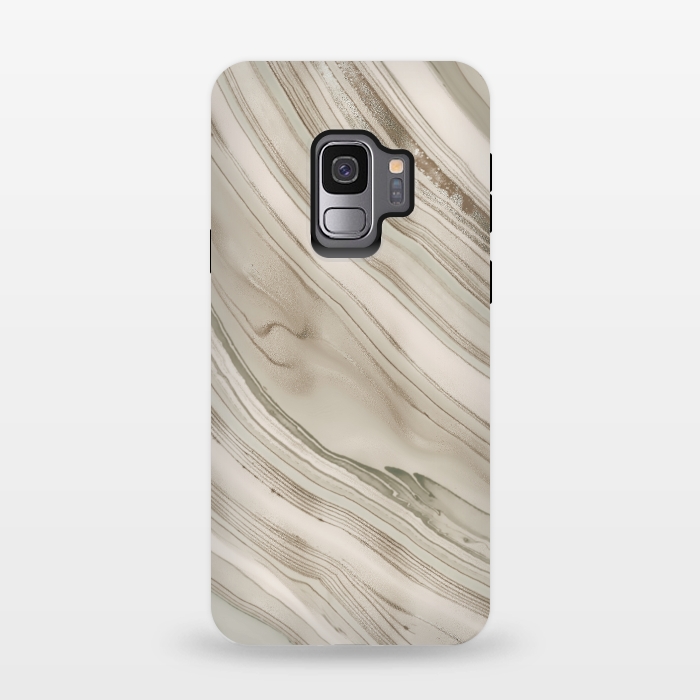 Galaxy S9 StrongFit Greige Faux Marble Elegance 2 by Andrea Haase