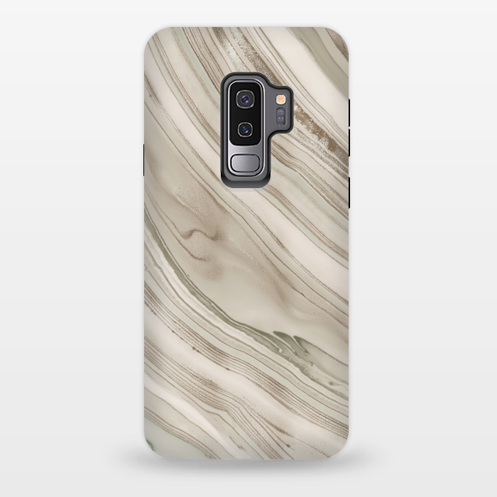 Galaxy S9 plus StrongFit Greige Faux Marble Elegance 2 by Andrea Haase