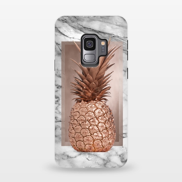 Galaxy S9 StrongFit Copper Pineapple on Gray Marble  by  Utart
