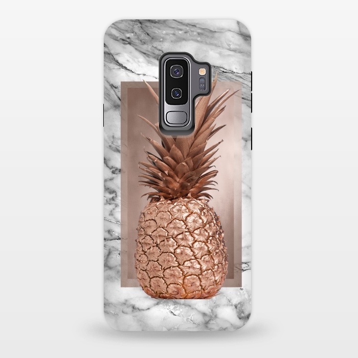 Galaxy S9 plus StrongFit Copper Pineapple on Gray Marble  by  Utart
