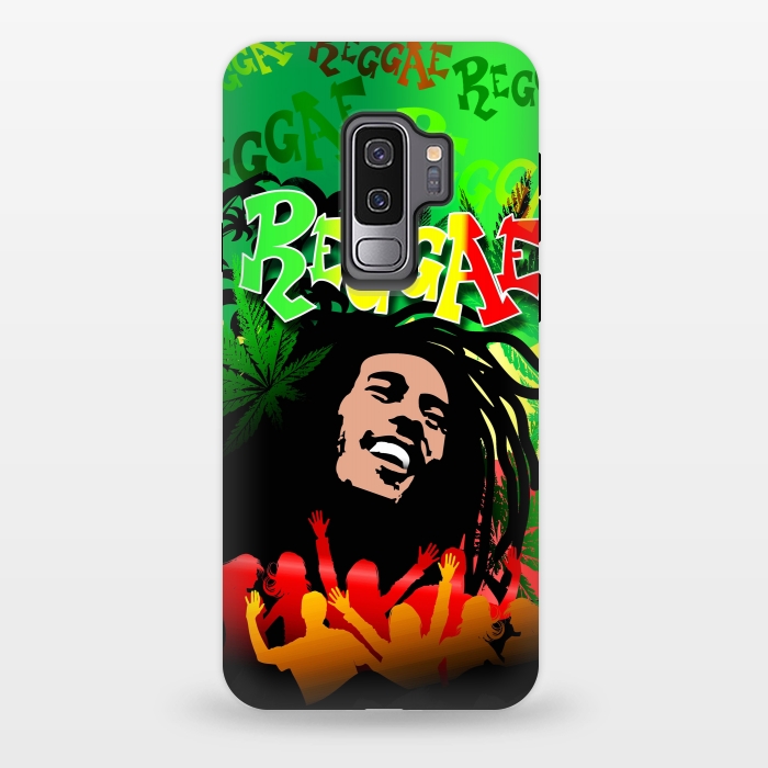 Galaxy S9 plus StrongFit Reggae RastaMan Music Colors Fun and Marijuana by BluedarkArt