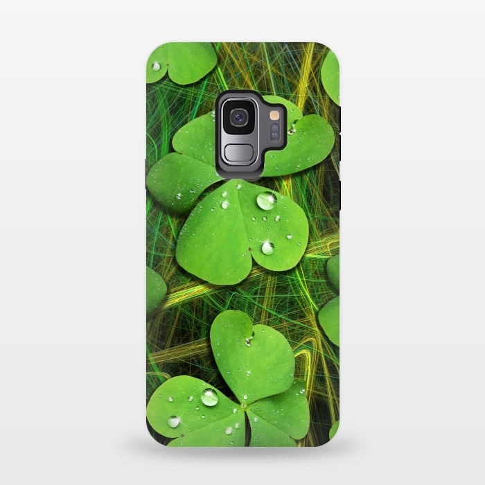 Galaxy S9 StrongFit Shamrocks St Patrick with Dew Drops by BluedarkArt