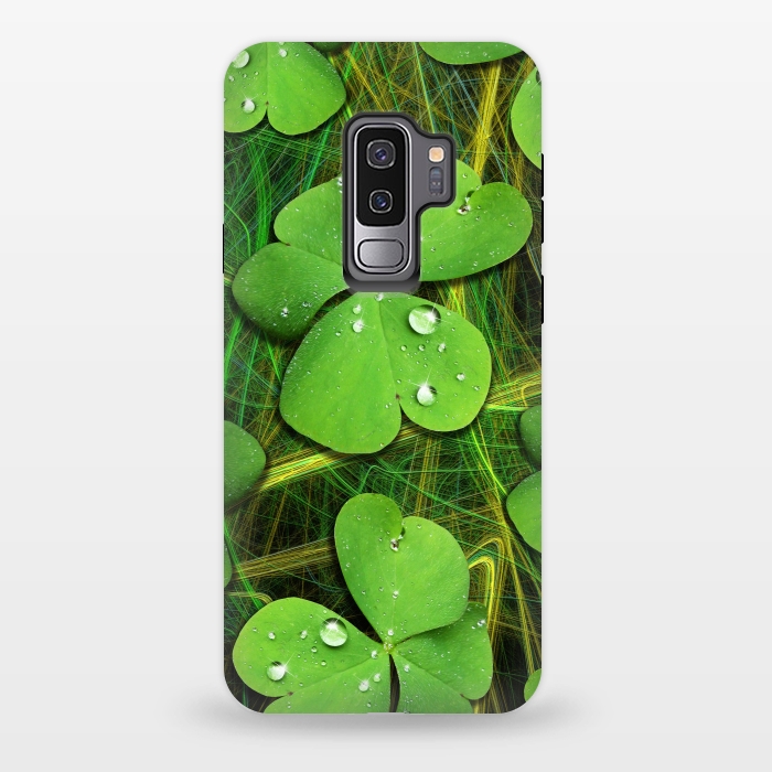 Galaxy S9 plus StrongFit Shamrocks St Patrick with Dew Drops by BluedarkArt
