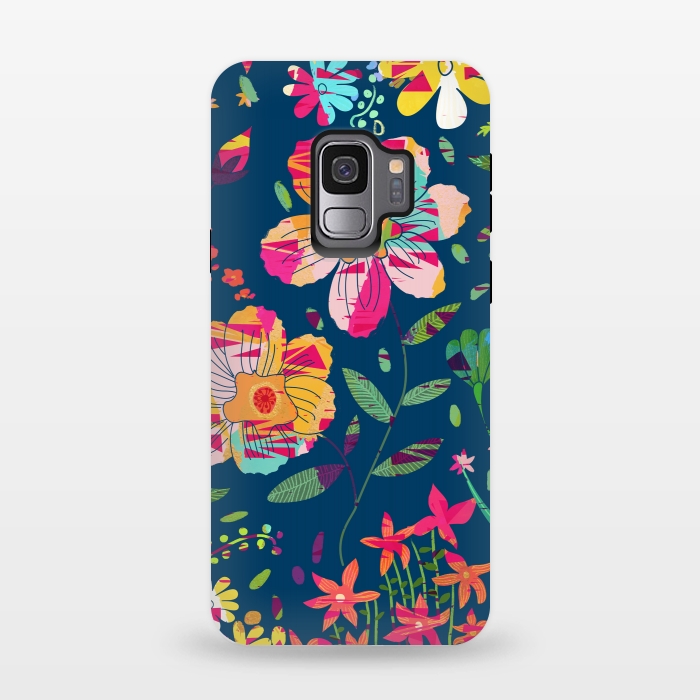 Galaxy S9 StrongFit Paper Floral by Uma Prabhakar Gokhale