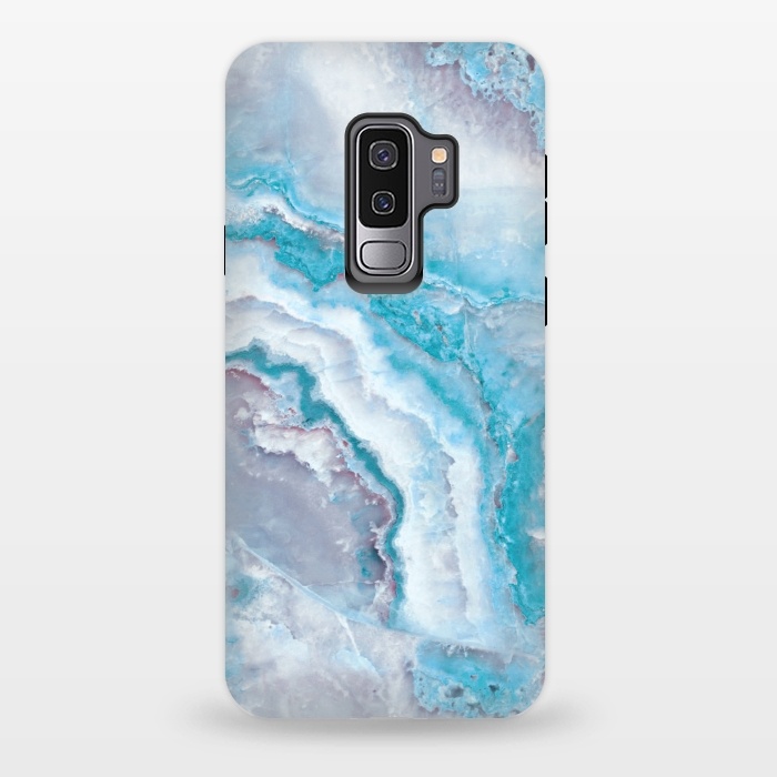 Galaxy S9 plus StrongFit Teal Veined Agate by  Utart