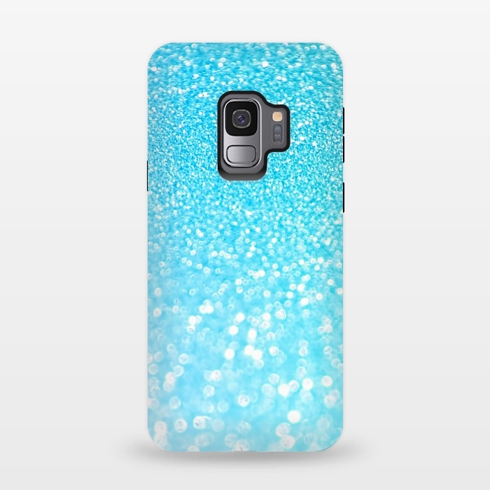 Galaxy S9 StrongFit Sky Blue Faux Glitter by  Utart