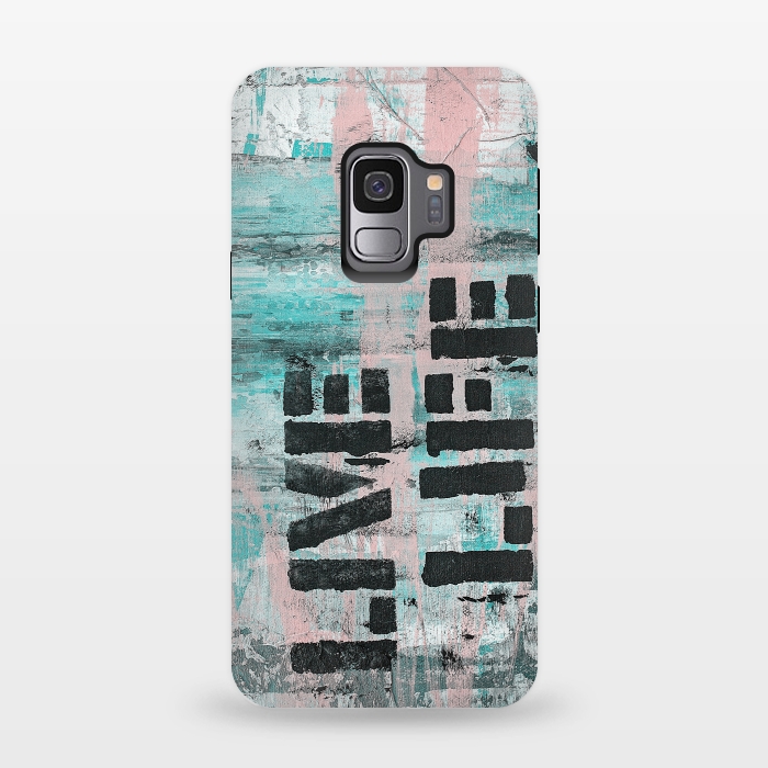 Galaxy S9 StrongFit Live Life Pastel Grafitti by Andrea Haase
