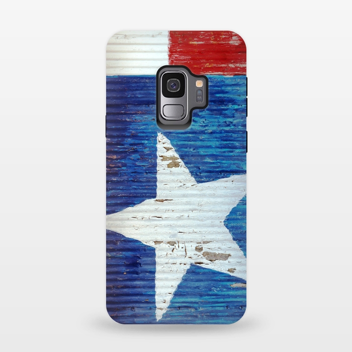 Galaxy S9 StrongFit Texas Flag On Distressed Metal by Andrea Haase