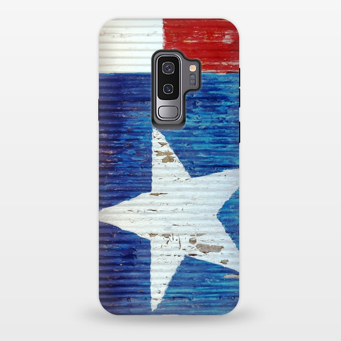 Galaxy S9 plus StrongFit Texas Flag On Distressed Metal by Andrea Haase