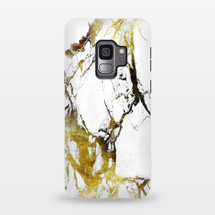 Galaxy S9 StrongFit Gold-White Marble Impress by ''CVogiatzi.