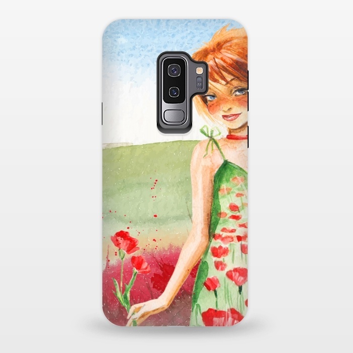 Galaxy S9 plus StrongFit Summer Girl in Poppy field by  Utart