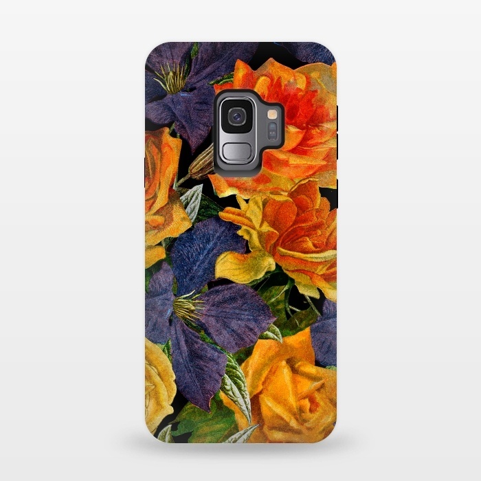 Galaxy S9 StrongFit Clematis and Yellow Vintage Roses by  Utart