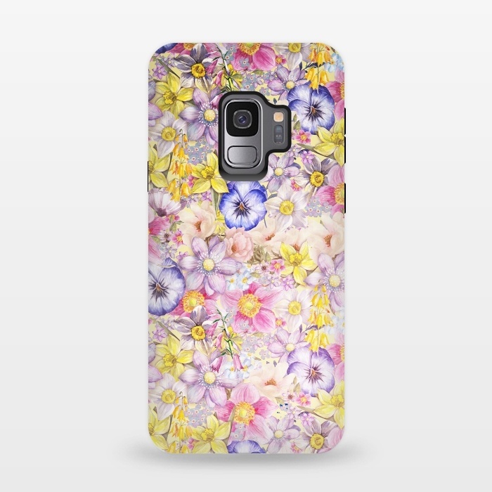Galaxy S9 StrongFit Lovely Spring Pansy Pattern by  Utart
