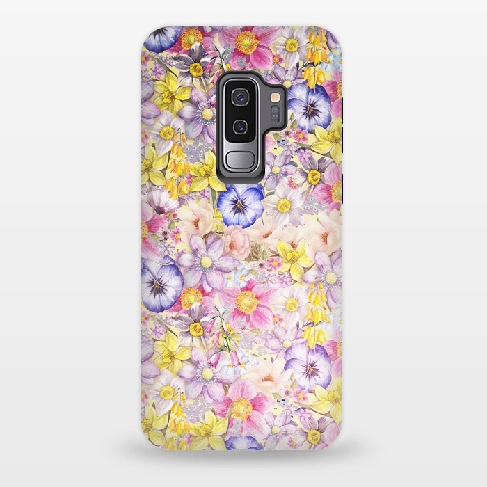 Galaxy S9 plus StrongFit Lovely Spring Pansy Pattern by  Utart