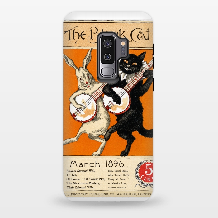 Galaxy S9 plus StrongFit Cat And Rabbit Vintage Poster by Andrea Haase