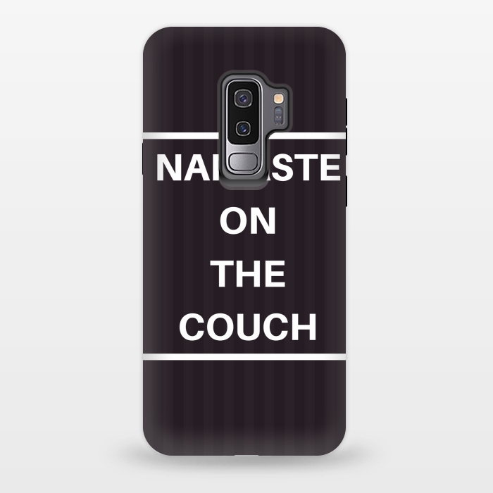 Galaxy S9 plus StrongFit namaste on the couch by MALLIKA